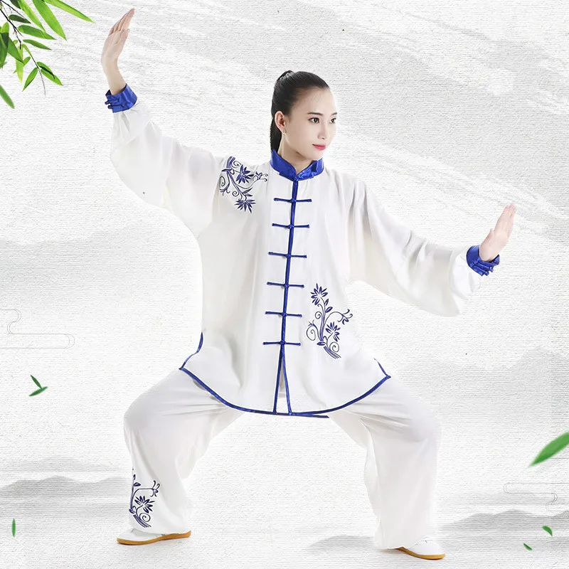 Wushu одежда с длинными рукавами вышивка TaiChi KungFu Униформа весна осень женский