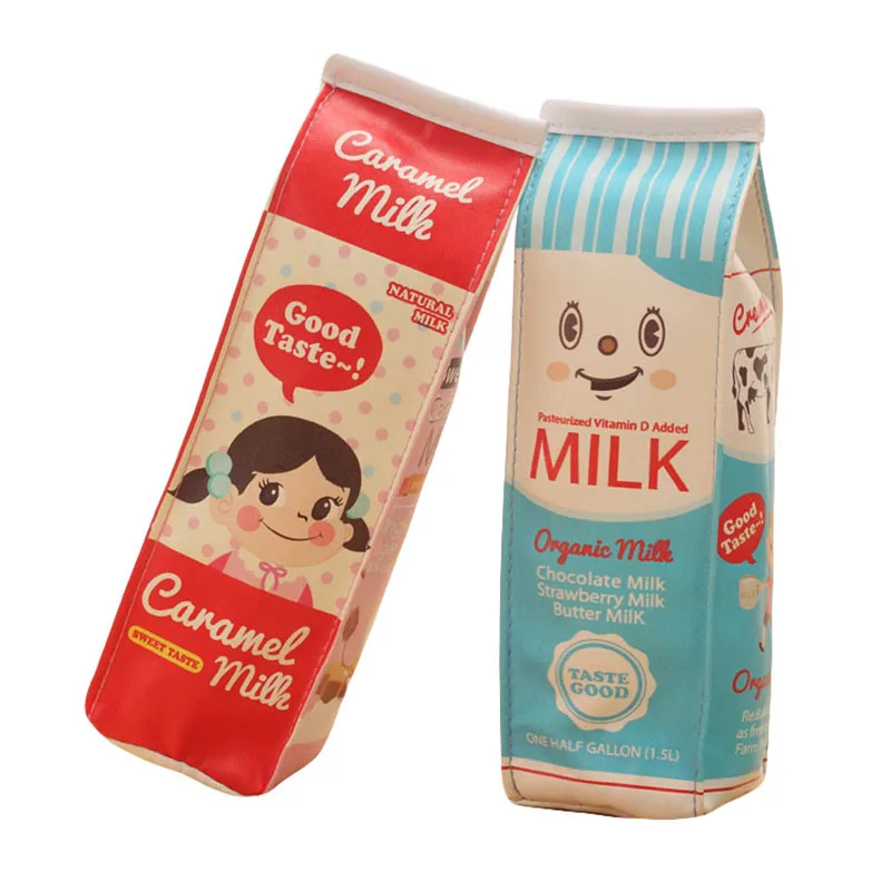 1pcs Random Creative Large Capacity Student Stationery Box Cute Carton Milk Pencil Bag For Children Kawaii Storage Tool | Канцтовары для