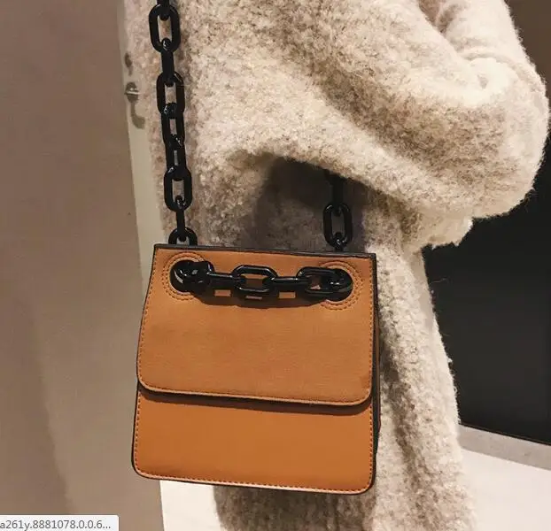 Casual Acrylic Chains Lattice Shoulder Bag Women Handbags Crossbody Bags Lady Brands Small PU Leather Flap Bolsa Messenger Bags