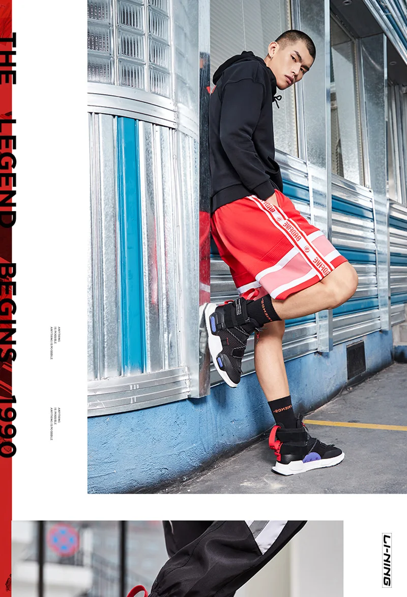 Li-Ning, унисекс, NYFW REBURN, Баскетбольная обувь для отдыха, ноская, Китай, с высокой подкладкой, спортивная обувь для фитнеса, кроссовки, AGBP038 XYL232