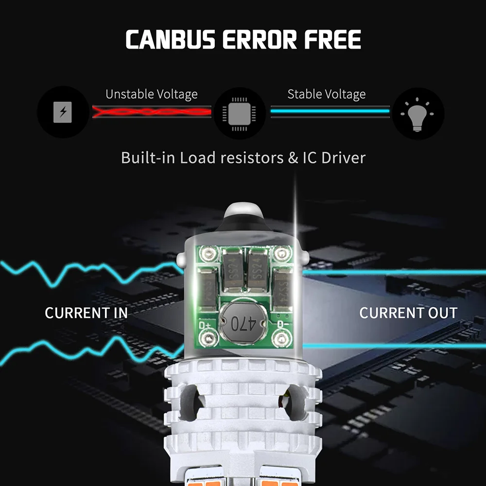 OXILAM P21W светодиодный Canbus Error Free Поворотная сигнальная лампа 1156 BA15S BAU15S 7440 светодиодный лампы нет Hyper Flash огни автомобиля 2200 к Янтарный 12V