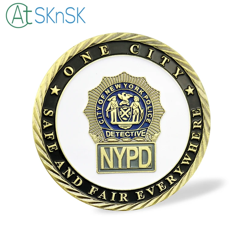 Антикварные медали Соединенные Штаты Флаг NYPD коллекционные монеты Нью-Йоркский Полицейский отдел бронзовые монеты вызов для сувенира