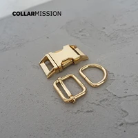 metal buckleadjust buckled ringset diy dog collar 25mm golden webbing accessory zinc alloy environmental swivel clasp