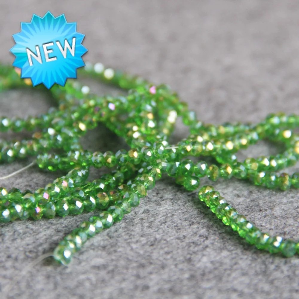 Новые 3*4 мм граненые зеленые AB + цветные стеклянные бусины камни свободные 150 шт.