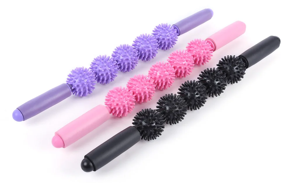 Массажная ручка Spiky Ball Yoga Wand роликовый мышечный тренировочный аксессуар|Блоки