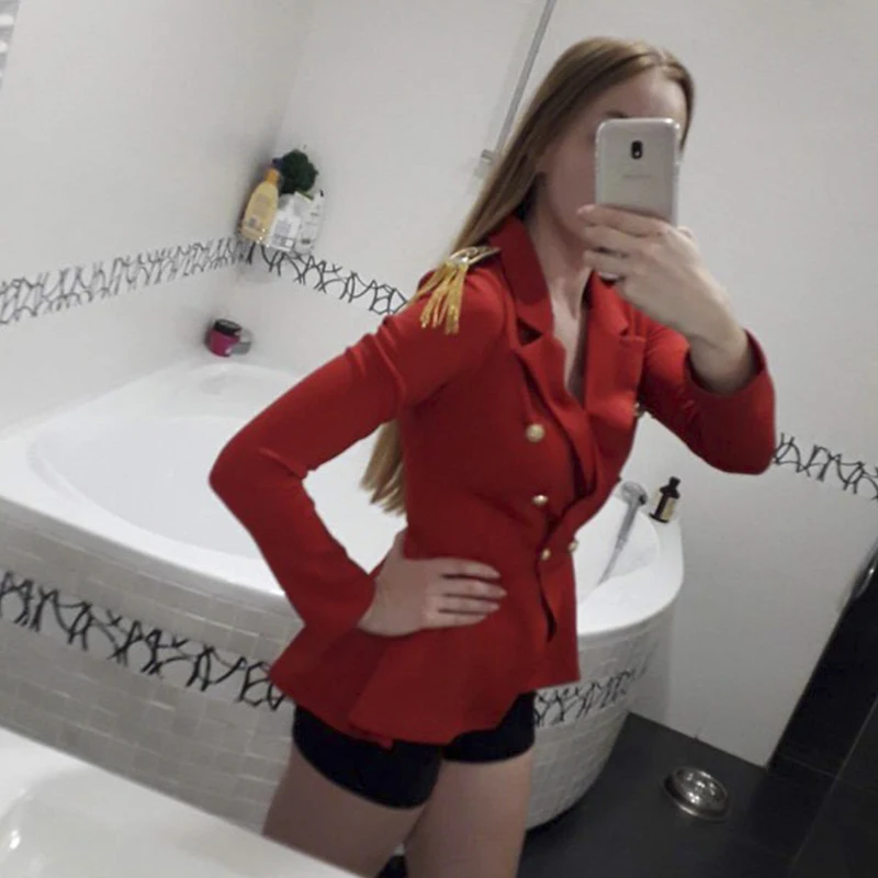 Модный приталенный Женский блейзер, куртки для женщин s, белые женские блейзеры, Женский офисный жакет, элегантный женский однотонный жакет на пуговицах размера плюс