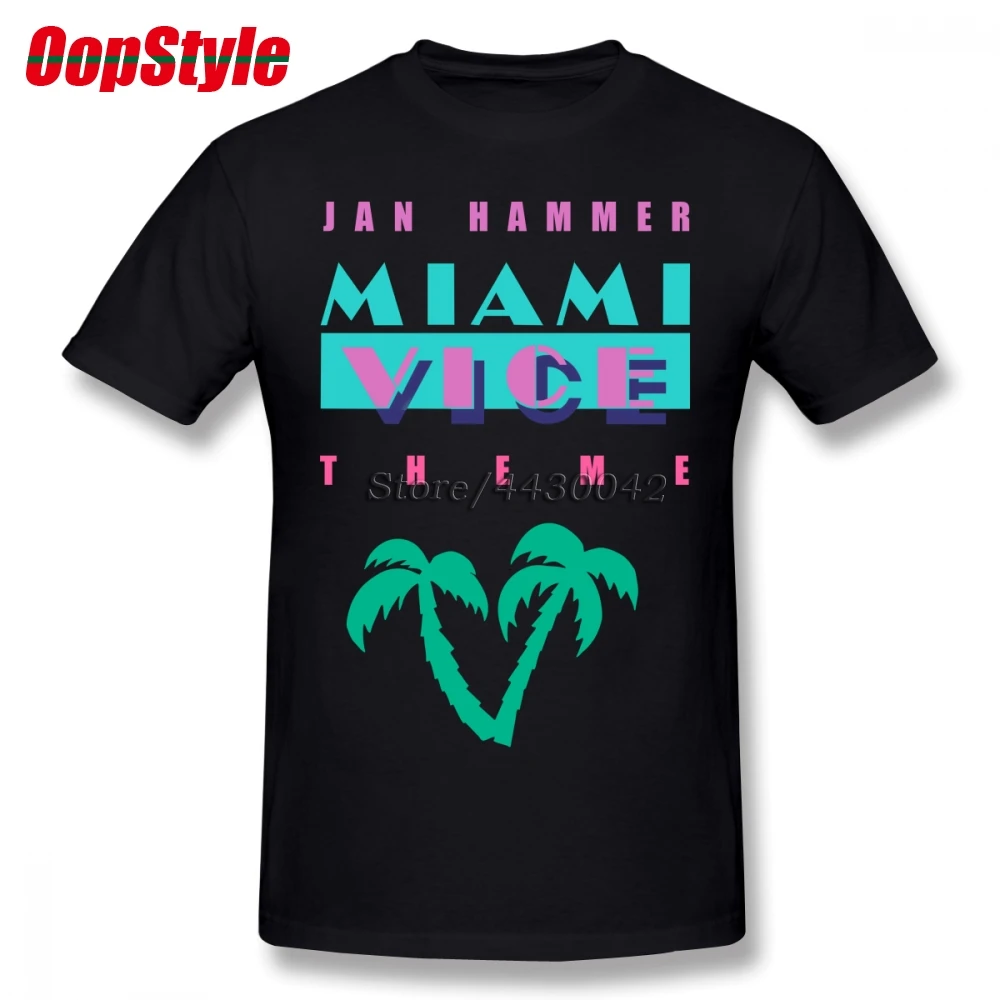 Футболка для мужчин Miami Vice TV Show хлопковая больших размеров 4XL 5XL 6XL Camiseta | Мужская