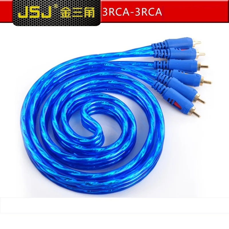 Золотой треугольный hd tv av линия аудио и видео кабель 3 Лотос rca Трехцветная jsj jsj-638 |