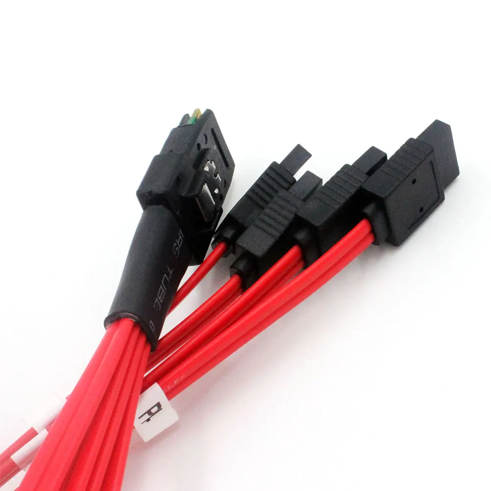 Mini SAS до 4 SATA для компьютерных разъемов сплиттер стабильный красный многополосный