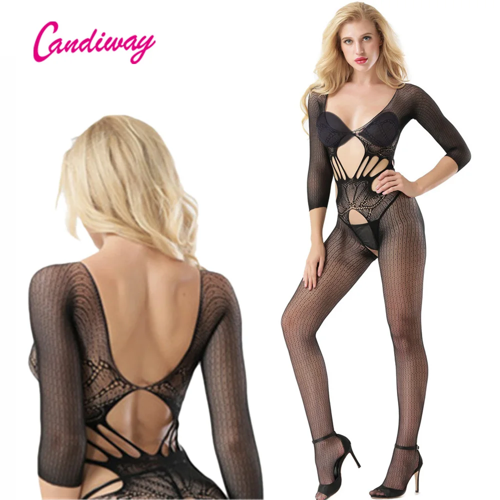 Сексуальное нижнее белье черные эластичные чулки ажурные сетчатые с длинными