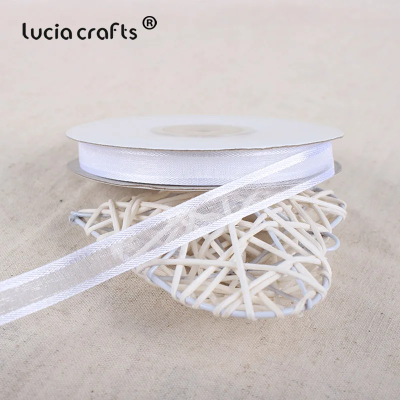 Lucia crafts 3/8 ''10 мм органза лента ручной работы пошив одежды «сделай сам» и аксессуары для волос бант 1 рулон/5 рулон, 25y/рулон U0301 - Цвет: color 9