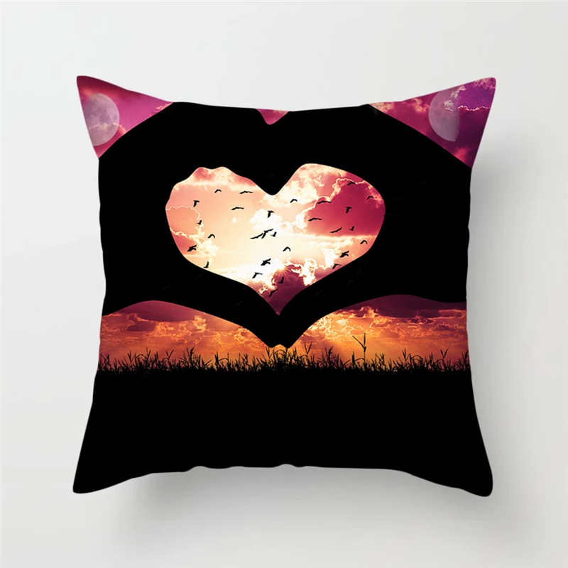 

Fuwatacchi Oil Painting Style Cushion Cover Deer Boat Sun Flower Printed Pillow Cover Scenic Decorative Pillows For Sofa Car