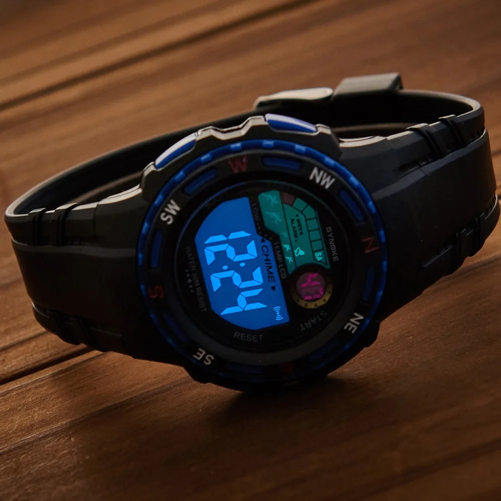 Новые детские спортивные часы Цифровые наручные будильник Chrono 30 м
