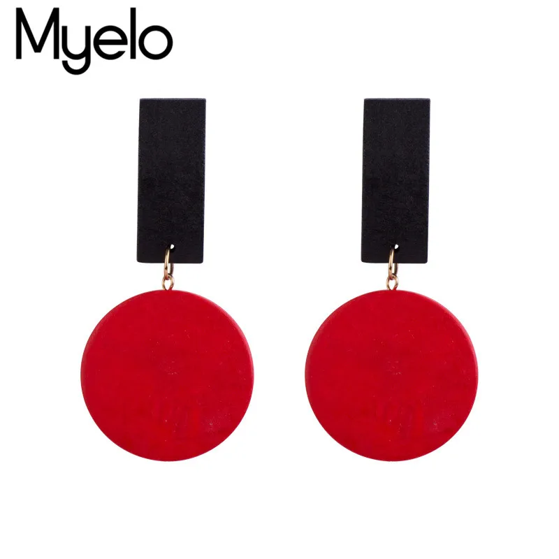 Myelo новые модные корейские геометрические акриловые Висячие серьги квадратный