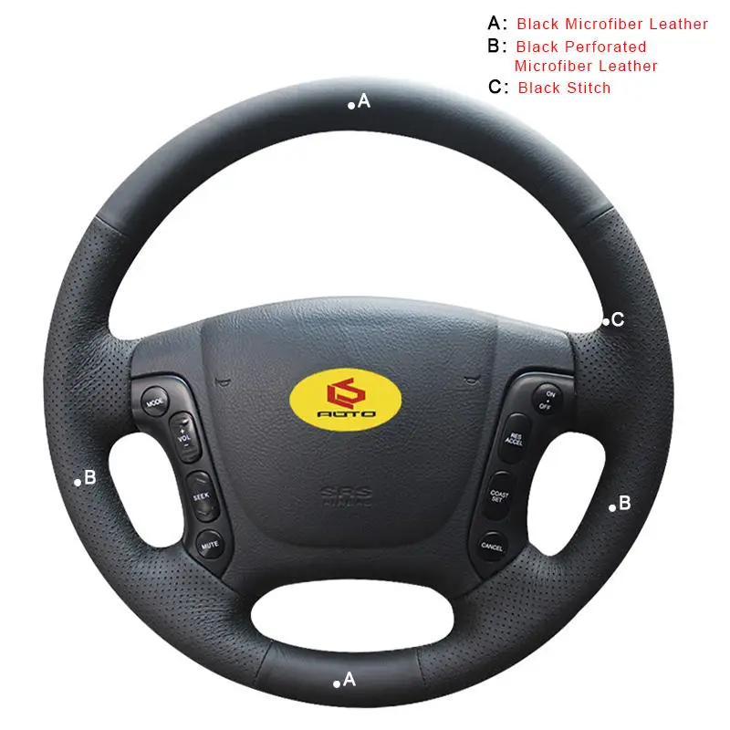 Microfiber Leather Авто чехол на руль для hyundai Santa Fe 2007 2008 2009 2010 2011 2012 оплетка на руль автомобиля-Стайлинг - Название цвета: Microfiber Leather