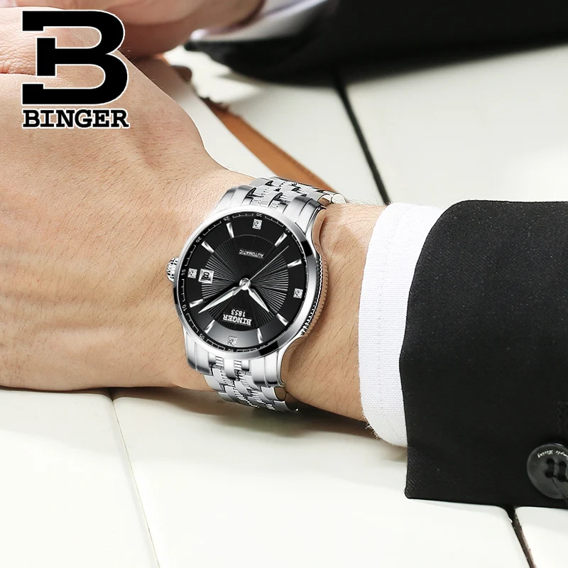 Мужские часы Топ Бренд роскошные Япония автоматический механизм Бингер