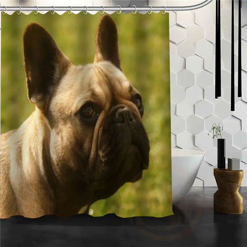 Пользовательская занавеска для душа в виде бульдога на английском языке