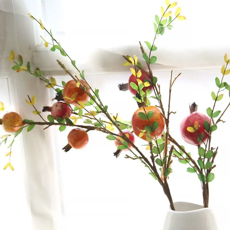 

Artificial Plant Pomegranate Berry 67cm DIY Home Christmas Decoration Wedding Party Decoration Plant Wall Accessories Wholesale