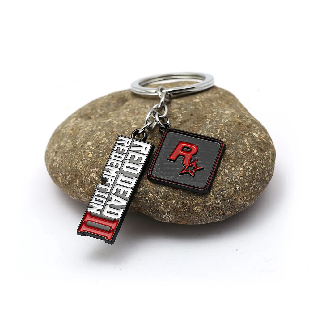 J Store 12 шт./лот оптовая продажа брелок для ключей Red Dead 2 с металлической подвеской R