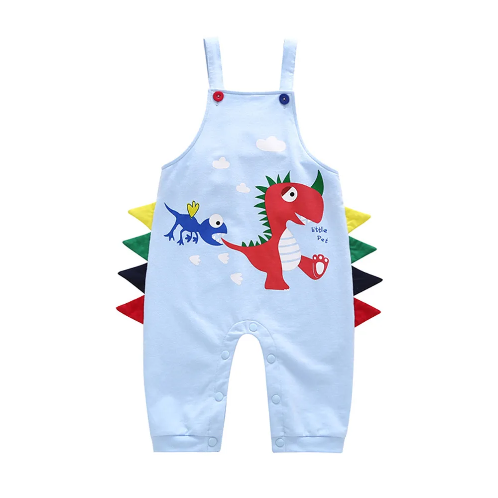 Free Shipping Toddler Baby Boys Girls Cartoon Dinosaur Straps Sleeveless Pants Rompers Clothes Warm Comfortable Autumn Winter | Детская