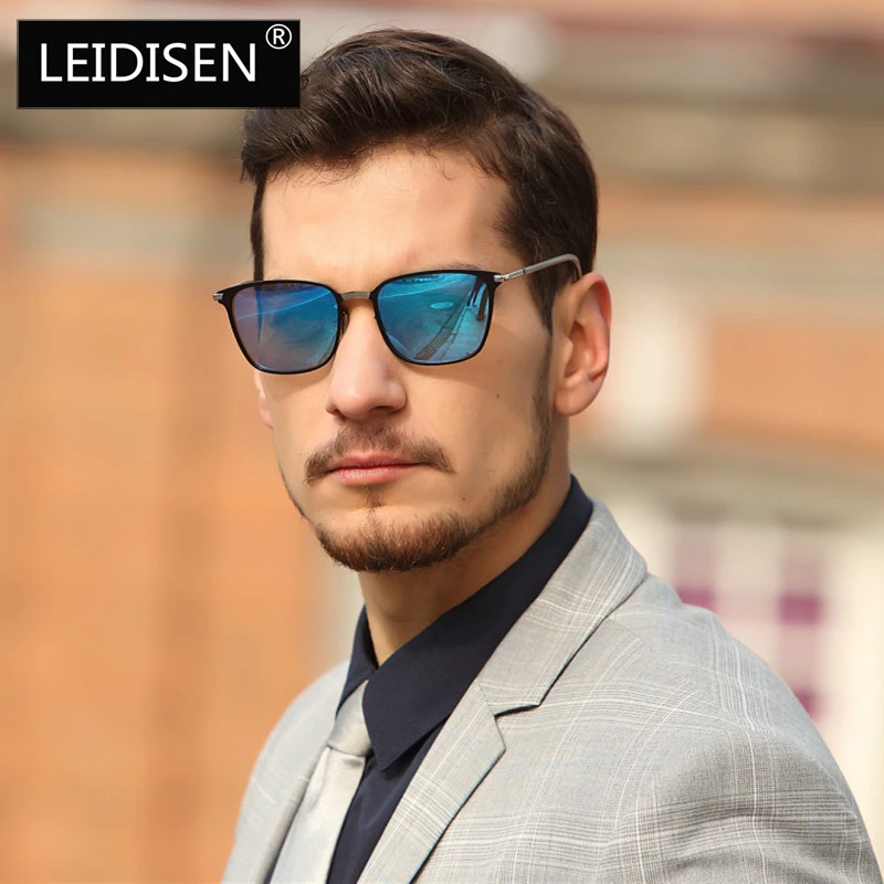 LEIDISEN поляризационные Солнцезащитные очки Мужские UV400 водительские ослепительные цветные классические брендовые дизайнерские уличные модные металлические солнцезащитные очки 0864