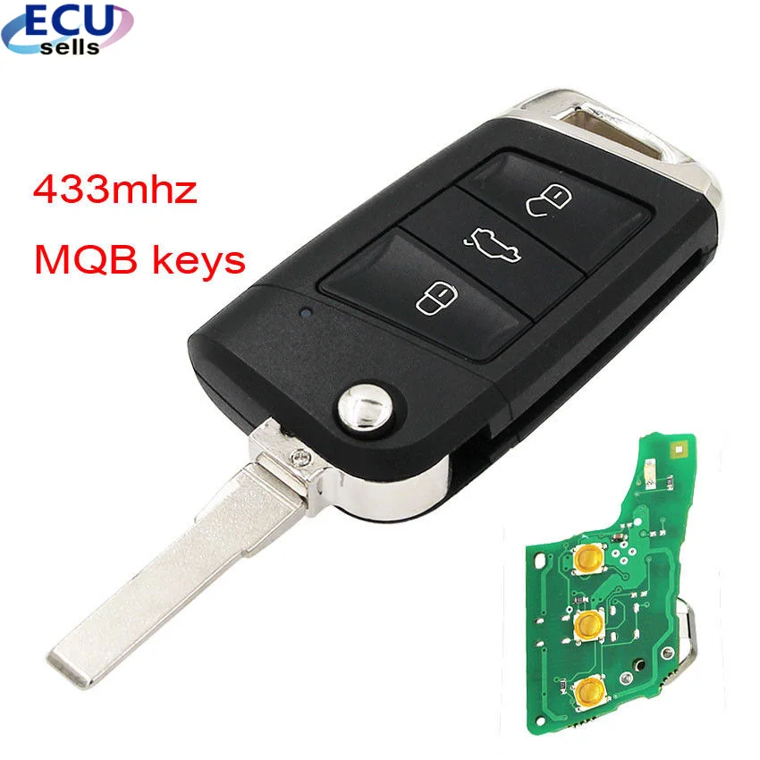 Складной Дистанционный брелок 434 МГц с чипом ID48 для Volkswagen MQB для Golf VII Golf 7 MK7 Skoda Octavia A7 FCCID: 5G0 959 753
