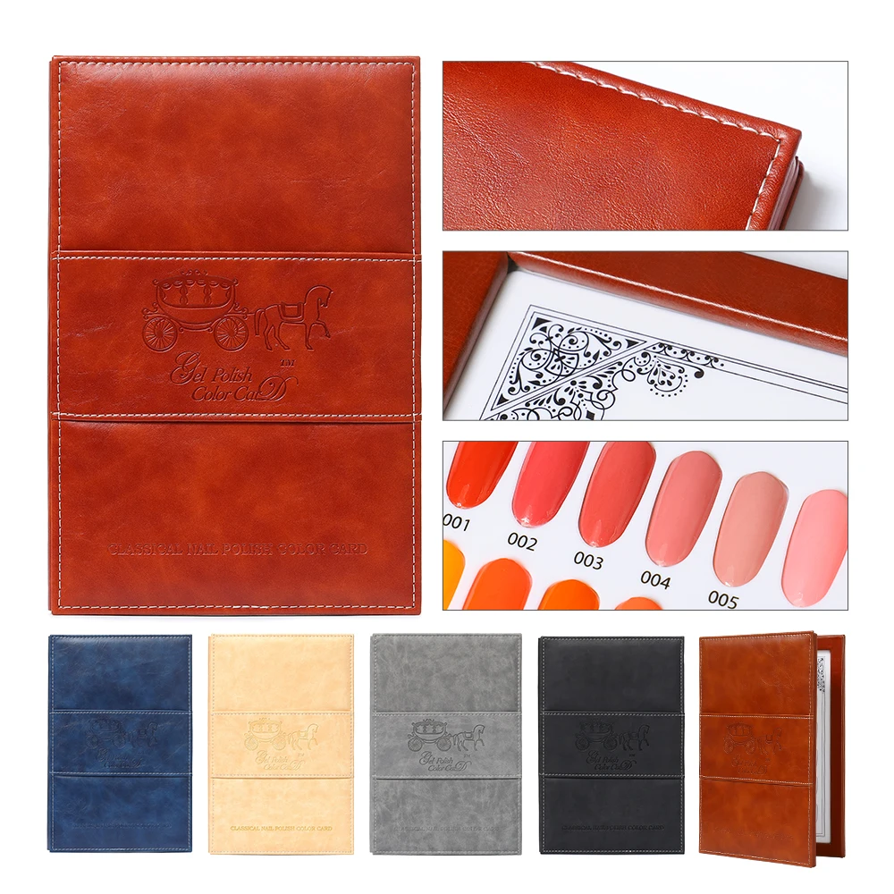 Искусственная кожаная книга для ногтей цветная Таблица с 80/120 наконечниками