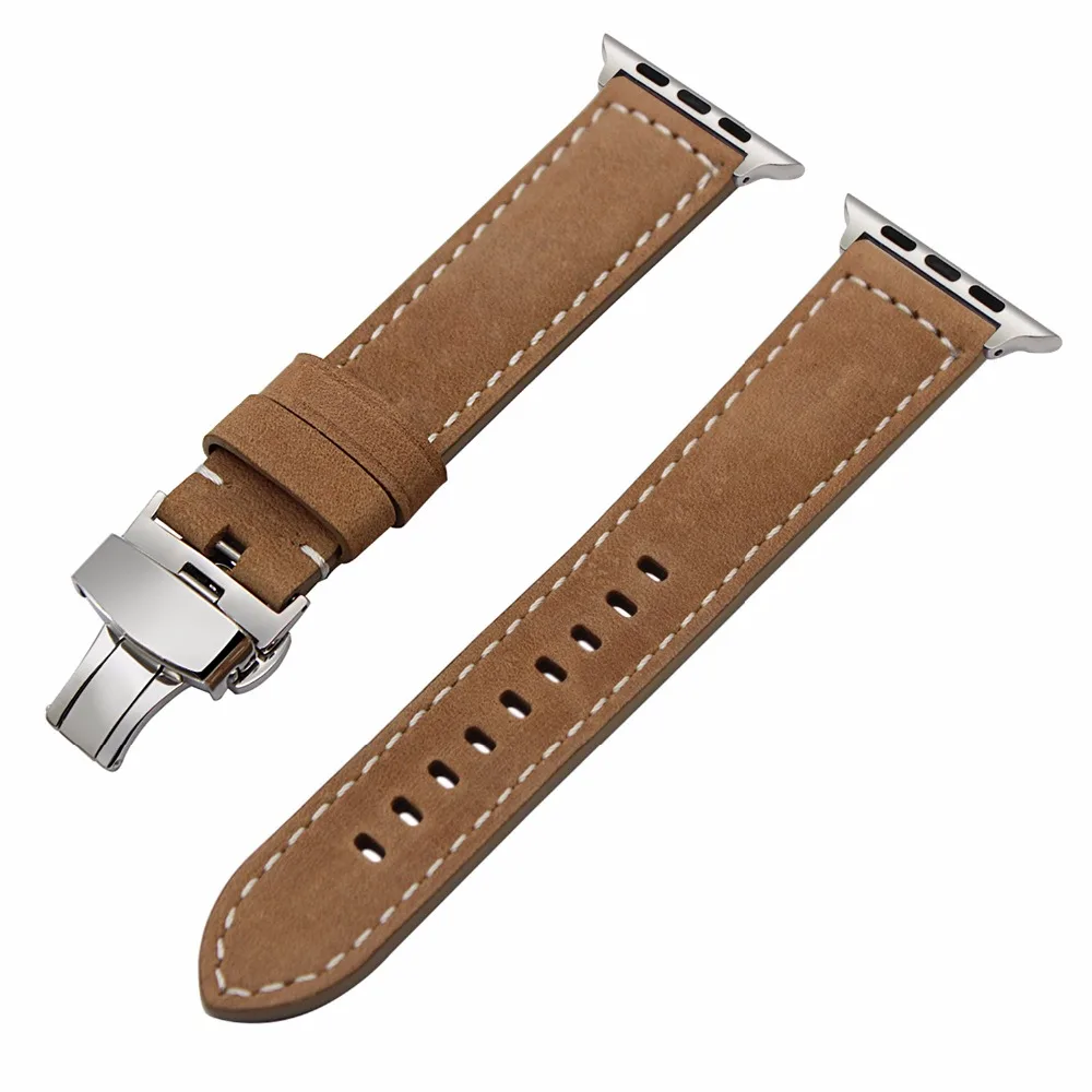 Ремешок итальянский из натуральной телячьей кожи для iWatch Apple Watch SE Series 6 5 4 3 2 1