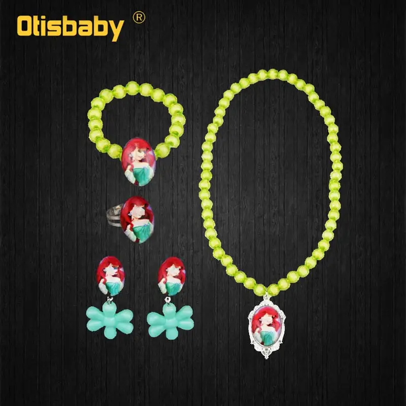 Mermaid Necklace Новинка, нарядное платье Русалочки для девочек, платье цвета жасмин, детское бальное платье на день рождения, Рапунцель, детская одежда - Цвет: Mermaid Necklace