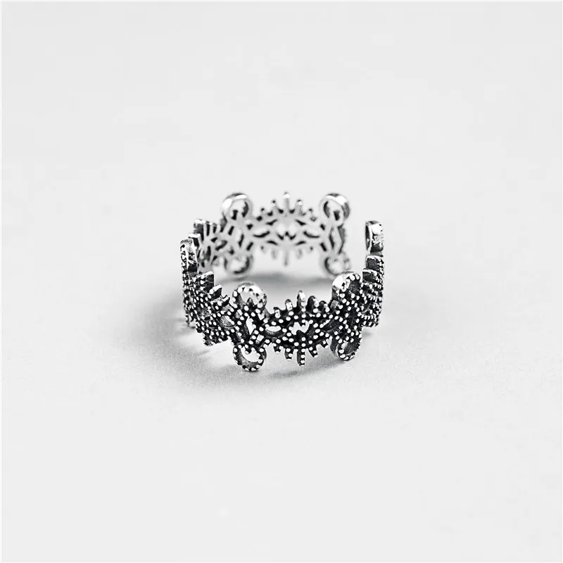 Винтажное Открытое кольцо с цветком женское ювелирное изделие из 100%