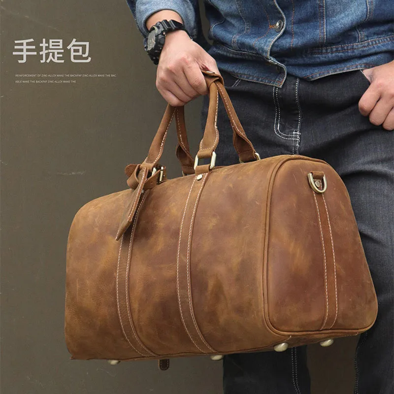 BOLEKE винтажная сумка для багажа мужские дорожные сумки bolsa de viagem grande couro masculina crazy