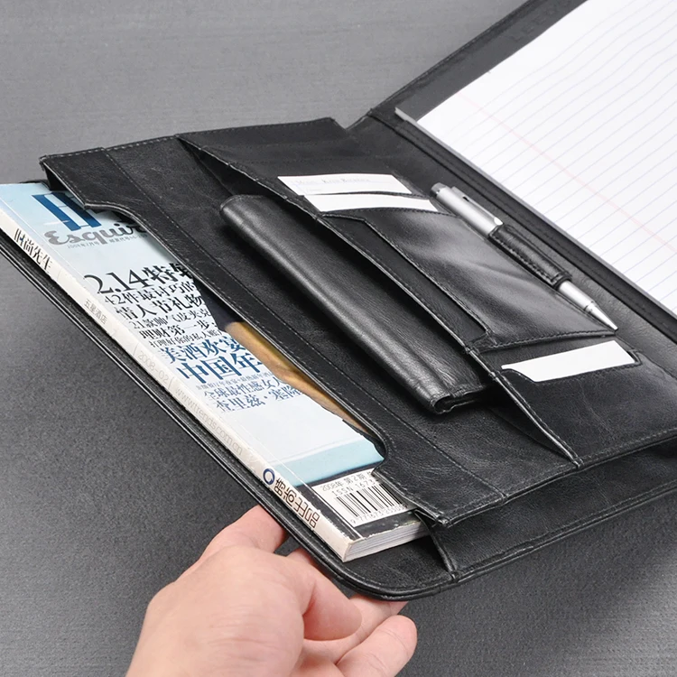 Первого уровня искусственная кожа A4 органайзеры бизнес сумка менеджера для