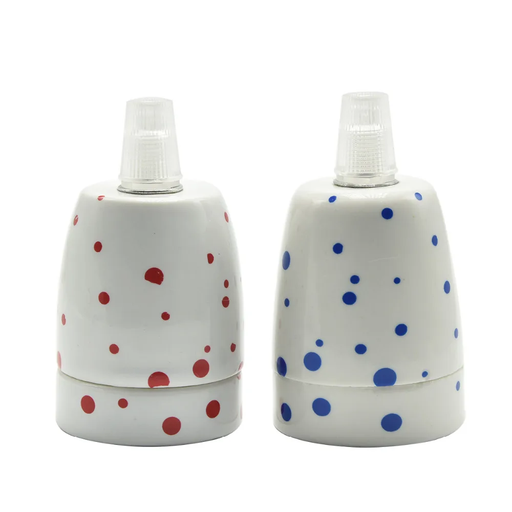 E27 в горошек подвесной светильник розетка керамическая винтовая лампочка основа