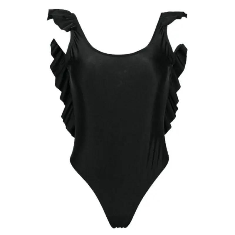 Лидер продаж Женский пикантный винтажный сплошной купальник с оборками и лямкой