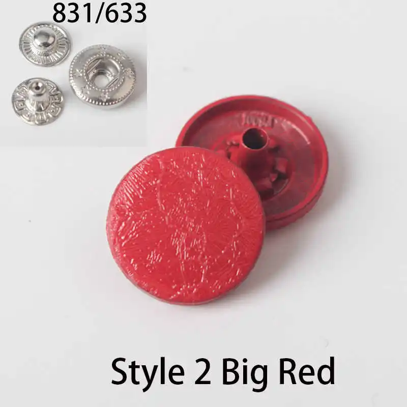 style2-red 10 шт. 15 мм латунная защелкивающаяся заклепка 831/633 Тип швейная кожаная Кнопка Ремесло для одежды аксессуар для одежды Сделай Сам Q27 - Цвет: style2-red