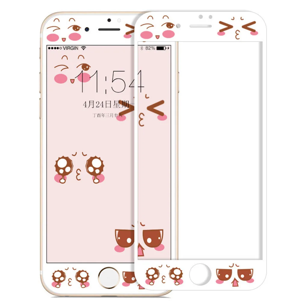 Expression Милый мультяшный протектор экрана из закаленного стекла для iPhone 6, 7, 8, 6s Plus, защита экрана hello kitty для iPhone 6 Plus, 7 Plus, 8 - Цвет: Expression