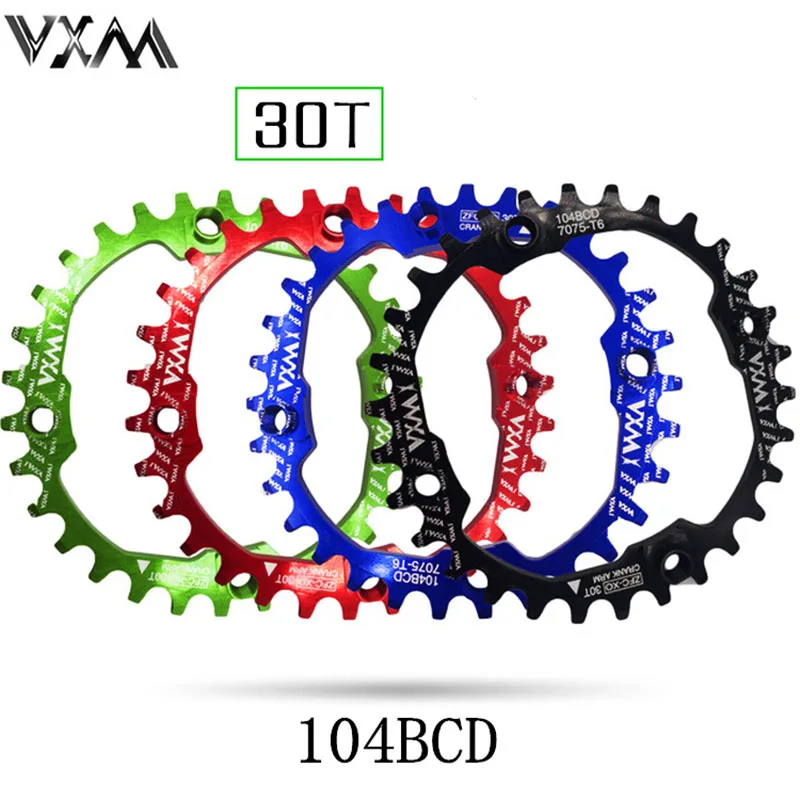 VXM велосипед 104BCD Кривошип Круглый 30 т узкая широкая цепь колеса MTB велосипед цепное кольцо