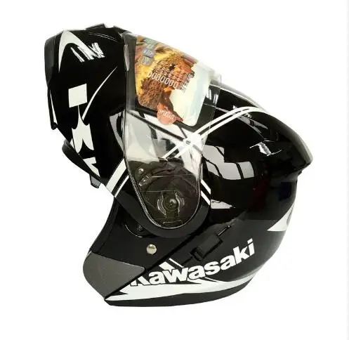 Модульная kawasaki двойной линзы мотоциклетный флип анфас двойной, шлем мотоциклетный шлем МК
