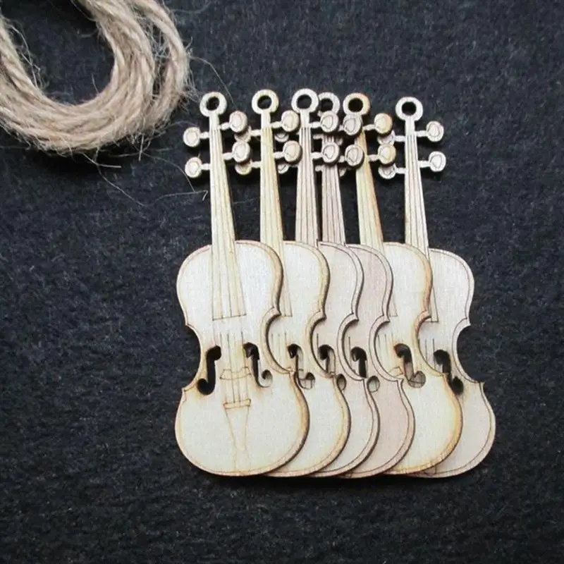 10 шт. незавершенная скрипка деревянные фишки для настольной игры DIY художественные ремесла проекты Креативные украшения дома аксессуары A3