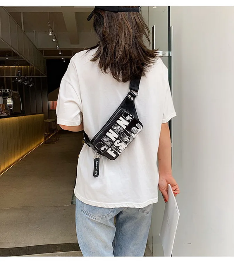 DIINOVIVO Фанни-пакеты с граффити для женщин дизайнерская нагрудная сумка модные кошельки для телефона поясная Сумка женская кожаная поясная сумка WHDV1190