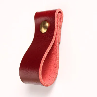 E 1х мягкие кожаные ручки для выдвижных ящиков, ручки для дверей шкафа, ручки для шкафа с винтами - Цвет: E