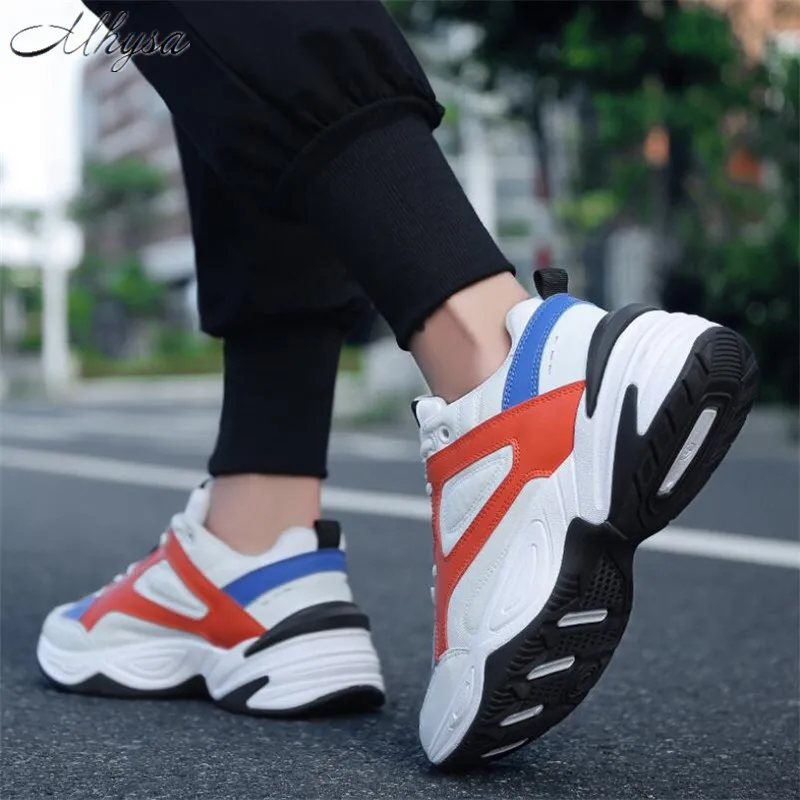Mhysa 2018 Spring and Autumn New Men shoes fashion round Lace-up leather light breathable men casual sneakers S1076 | Обувь