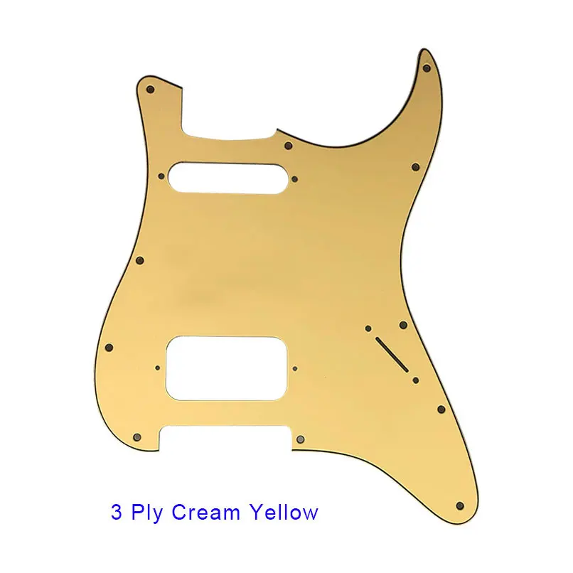 3Ply Cream Yellow Pleroo пользовательские гитарные части-для США/Мехико FD 72' 11 винтовых отверстий Стандартный St SH гитарный накладку царапин пластины - Color: 3Ply Cream Yellow