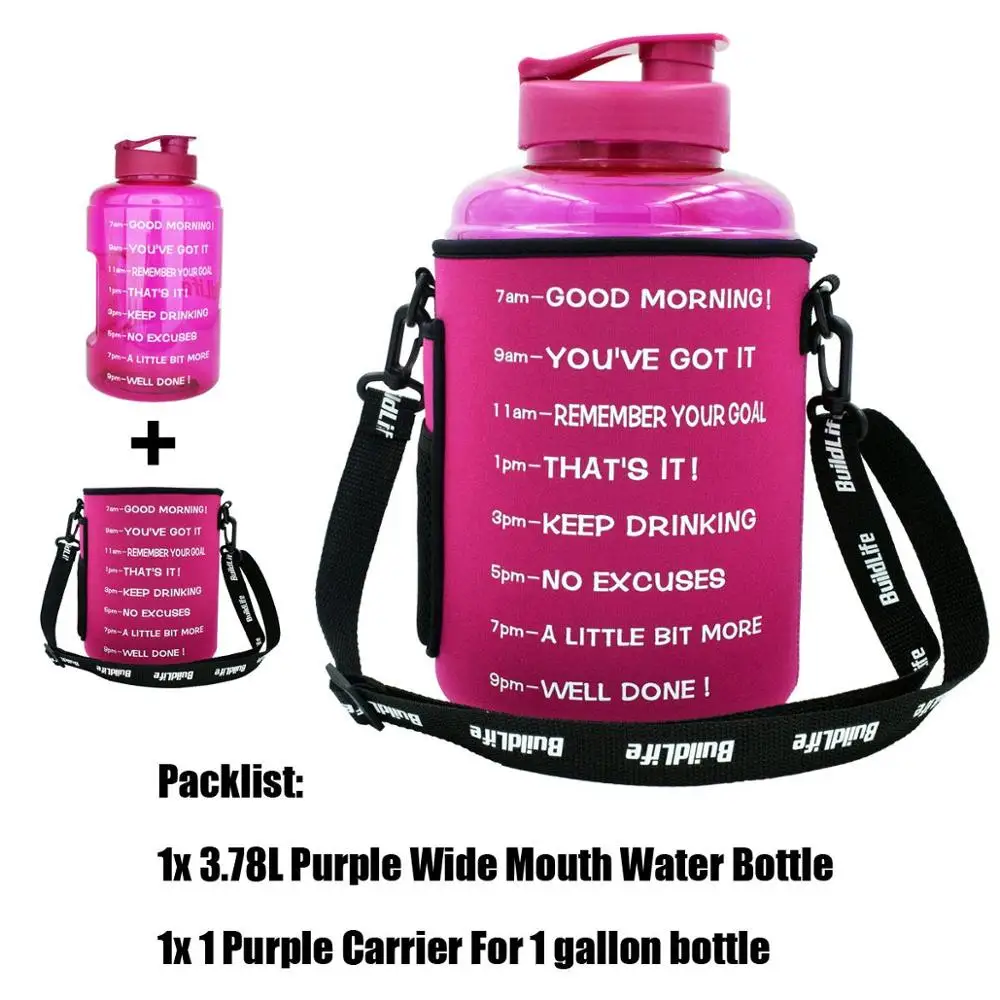 Purple Pack w Bottle Buildlife 128 унций держатель бутылки для воды ткань для дайвинга сумка с плечевым ремнем и ремешком для рук встроенный кошелек с карманом для мобильного телефона - Цвет: Purple Pack w Bottle