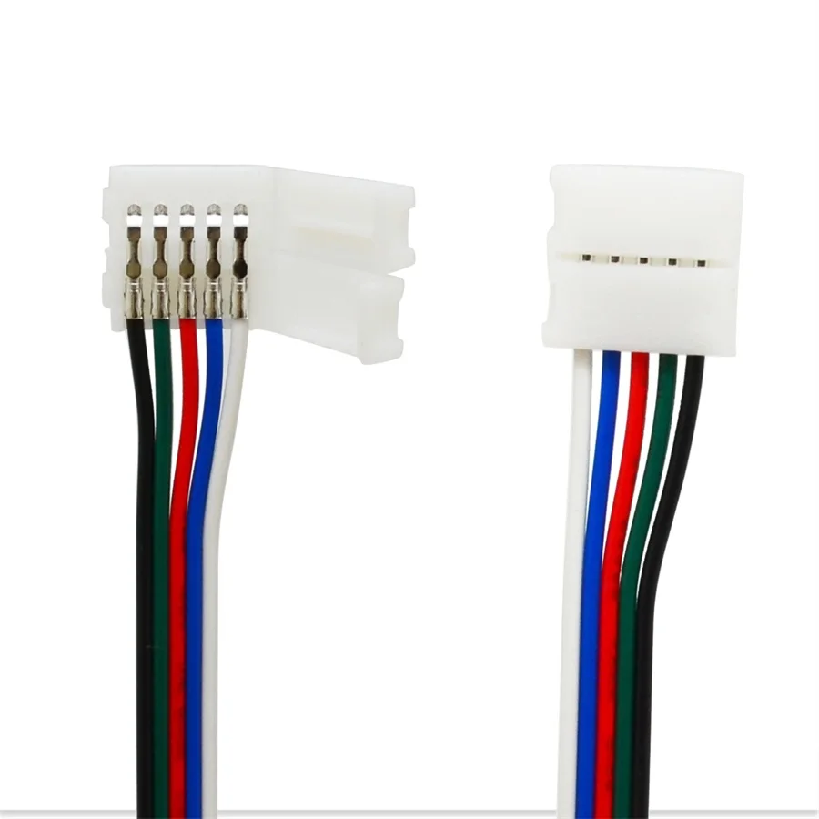 10 мм 5pin для RGBW провод разъема светодиода свободный холодный разъем с 2 концевыми