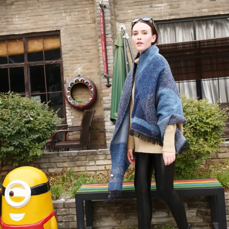 2018 осень зима женские теплые клетчатые кашемировые толстые шарфы Европа и