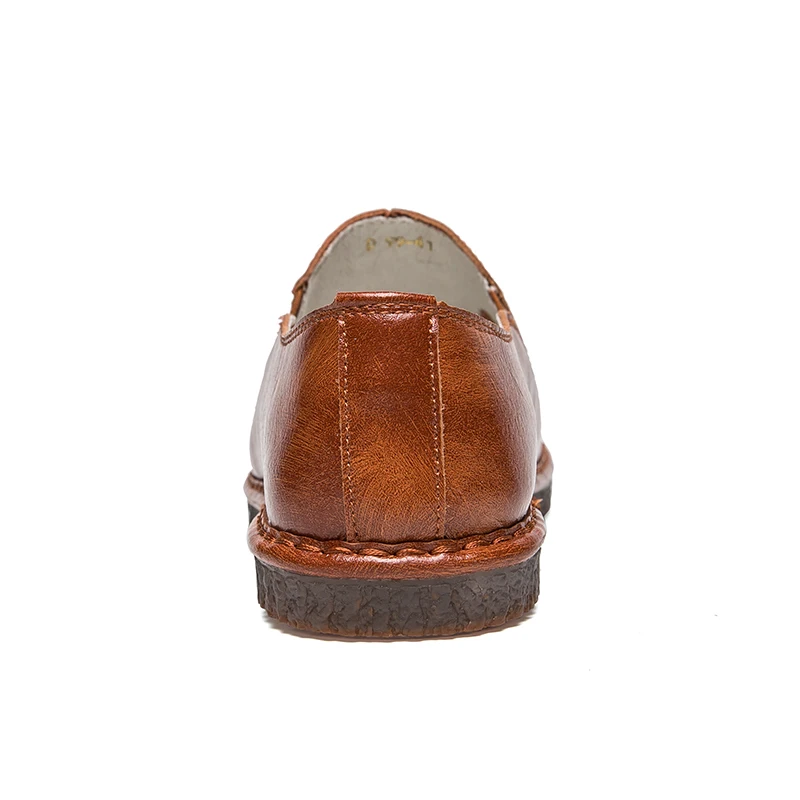 SANBANG 2018 retro round summer new flat microfiber handmade leather casual shoe business breathable driving men LX5 | Обувь