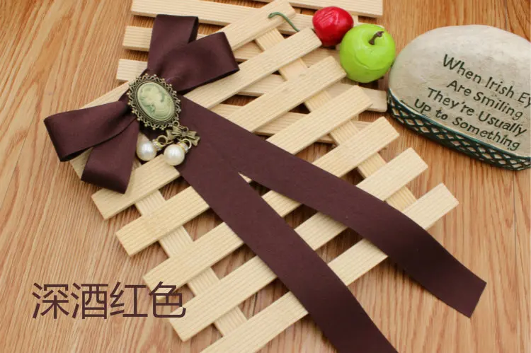 Ribbon Bowtie Элегантный галстук-бабочка для мужчин и женщин на свадьбу, вечеринку, банкет, воротник-рубашка, британский сплав, стразы, жемчуг, бисер, косплей, Униформа, лента, галстук-бабочка - Цвет: Ribbon Bowtie