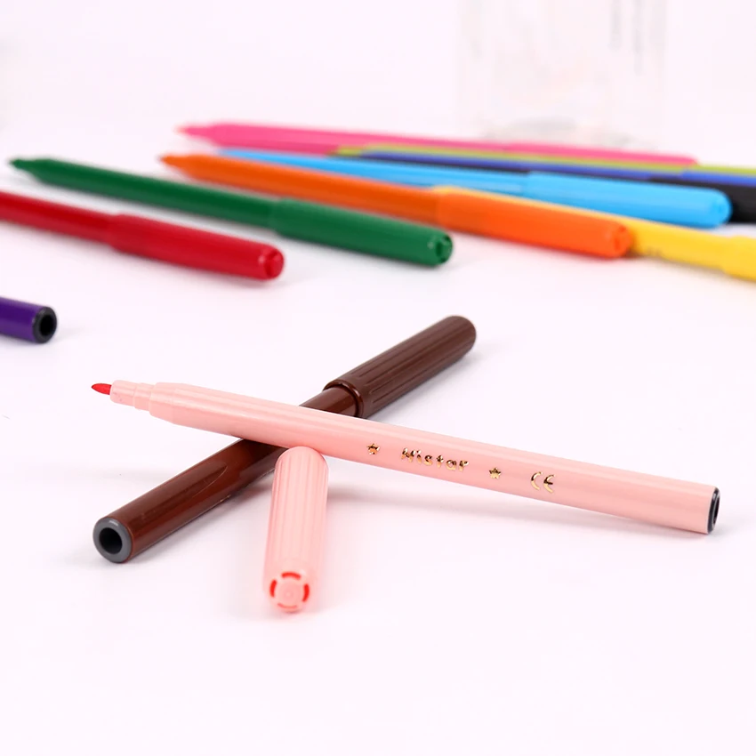 12PCS Color Premium Painting Pen Watercolor Markers Pen Effect Best for Coloring Books Manga Comic Calligraphy Pen