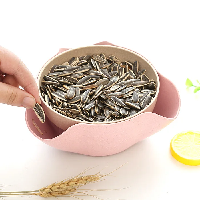 Пшеничная солома двухслойный фруктовый таз Бытовая Фруктовая тарелка красочные